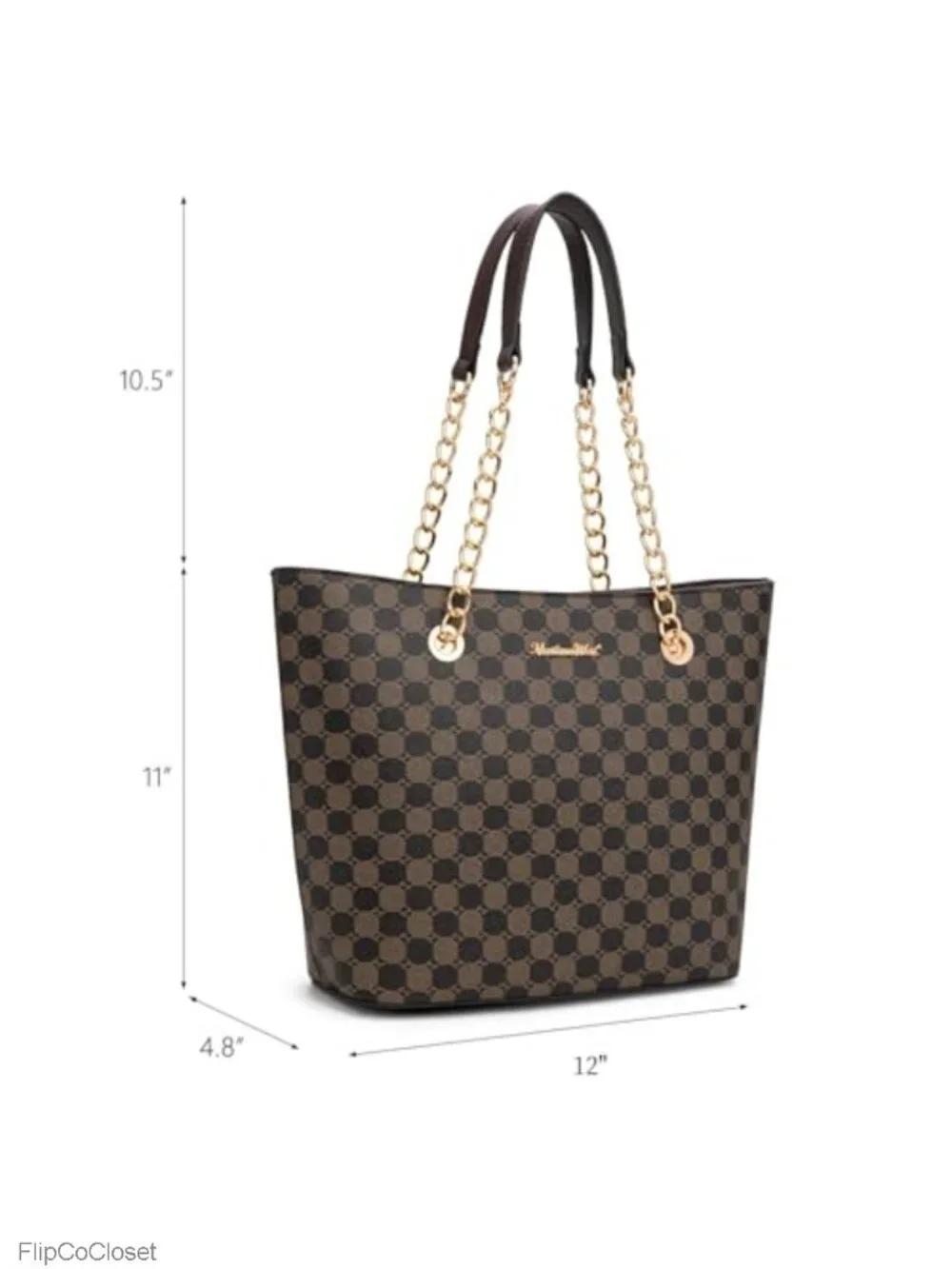 PU Leather Chain Handle Hobo Satchel Bag